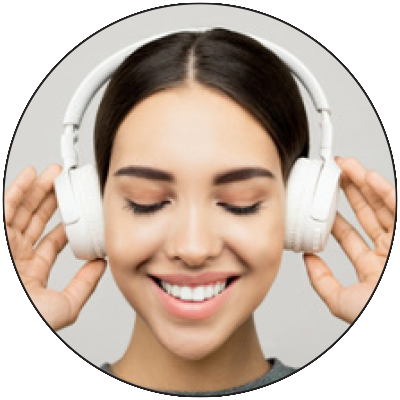 Young Woman with Headphones